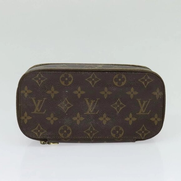 LOUIS VUITTON Monogram Trousse Brush MG Cosmetic Pouch M47505 LV Auth 125537 - Picture 1 of 16